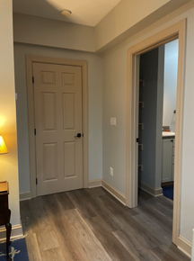 Looking to door to large Rec room; bathroom to right.